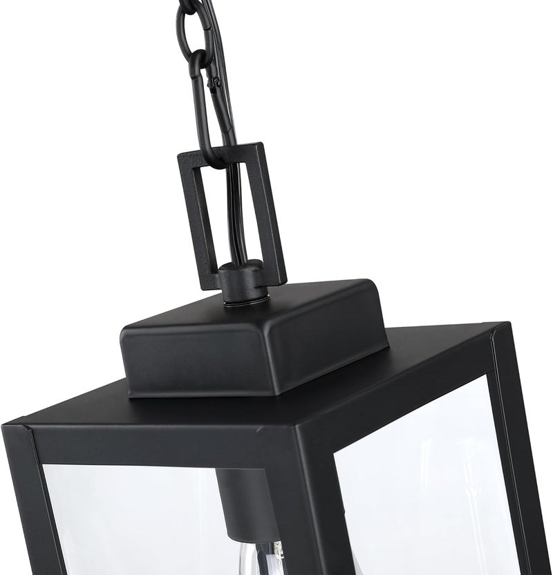 Faymart lighting إضاءة معلقة خارجية 13 بوصة للشرفة - إضاءة معلقة خارجية مثبتة على السقف من الصلب والزجاج - Image 3
